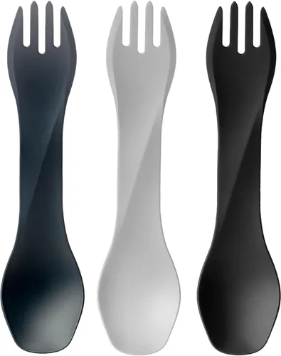Miniatura 15 de humangear GoBites Uno Mini - Juego de 3 utensilios de viaje y campamento, utensilios de comedor portátiles y compactos, material seguro