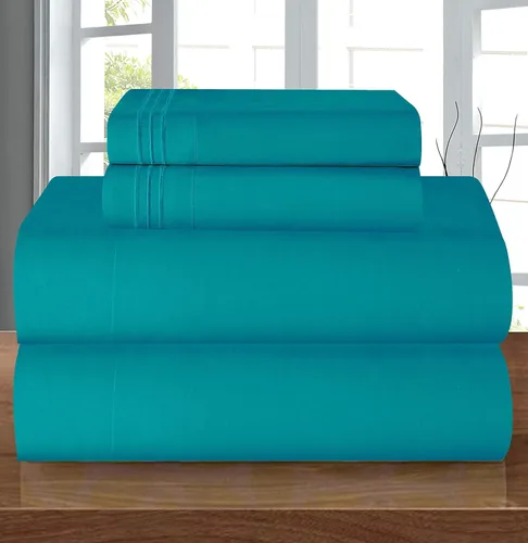 Miniatura 46 de Elegant Comfort - Juego de sábanas de 4 piezas de microfibra, 1500 hilos, sin arrugas, sábana bajera elástica, esquinas tipo bolsillos profundos