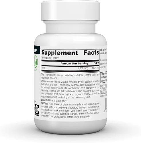 Miniatura 3 de Source Naturals Biotina, Soporte para el cabello, la piel y las uñas* - 5,000 MCG • 60 Tabletas