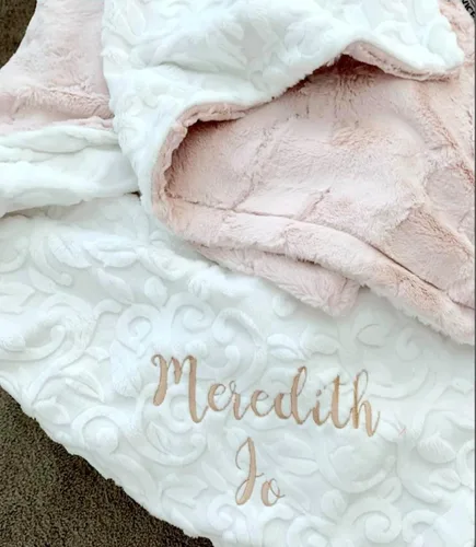Miniatura 6 de Manta de bebé de felpa personalizada con nombre personalizado para el nombre del bebé de las niñas, regalo de bebé personalizado para baby shower