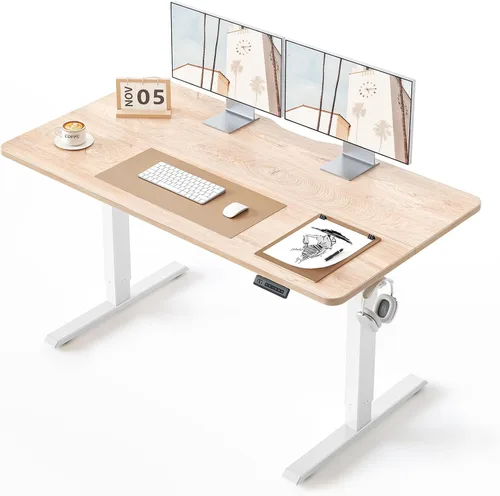 Miniatura 34 de BANTI Escritorio de pie de 48 × 24 pulgadas, ergonómico, altura eléctrica ajustable, para sentarse y ponerse de pie, escritorio de oficina para Arce