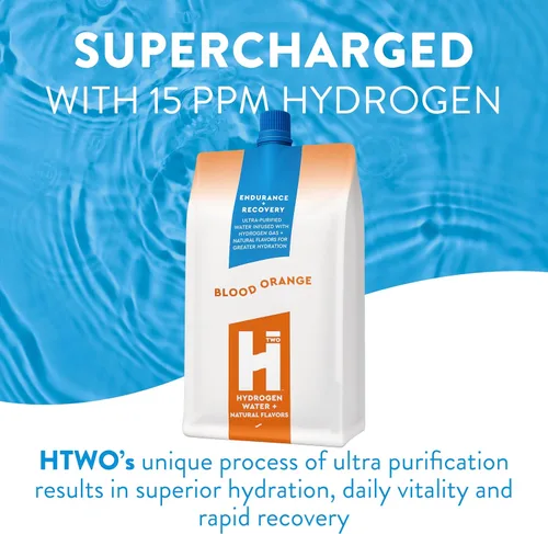 Miniatura 3 de HTWO Agua de hidrógeno molecular premium, sabor a naranja sangre, sin azúcar, paquete de 12 unidades de 16.9 onzas, bebida deportiva energética