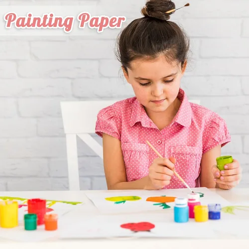 Miniatura 6 de 30 hojas de papel de acuarela de 8.5 x 11, 140 lb/300 GSM, papel de acuarela de prensa en frío, papel de algodón a granel para niños, estudiantes