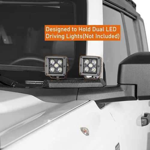 Miniatura 3 de Hooke Road Bronco - Soporte de luz de zanja de doble pilar A para Ford Bronco Sport 2021 2022 2023 2024 2025 2026, excluye Bronco