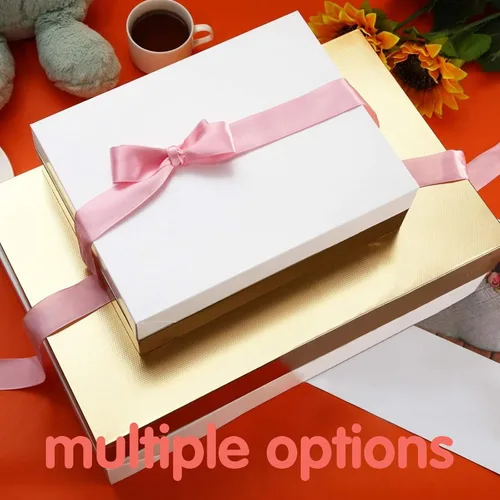 Miniatura 8 de HAPPY POTATO Cajas de regalo blancas de 11 x 8.5 x 1.5 pulgadas, cajas de regalo para ropa, cajas de regalo (textura de grano blanco, paquete de 12)