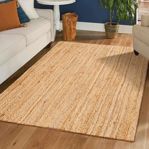Miniatura 26 de Hausattire Alfombra Trenzada Bohemia de 2'x3' - Multicolor, Alfombras Pequeñas de Yute y Algodón Estilo Granja para Entrada, Sala
