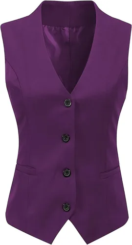 Miniatura 7 de Chaleco formal de 4 botones con cuello en V para mujer