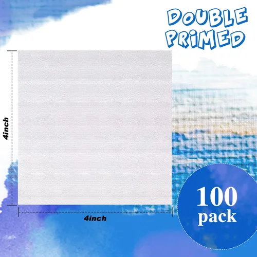 Miniatura 2 de Paquete de 100 paneles de lienzo de pintura a granel, paquete de arte para el aula, lienzos pequeños para estudiantes de aula, pintores