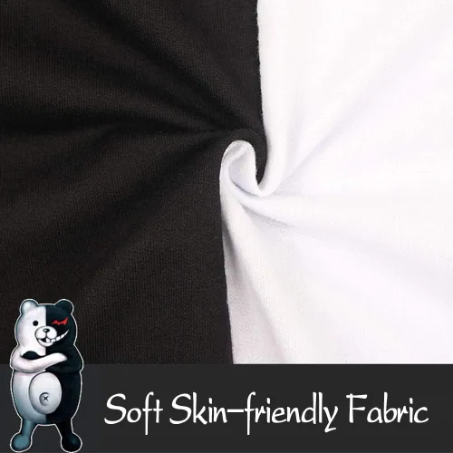 Miniatura 6 de Sudadera unisex con capucha y cremallera, diseño de oso blanco y negro.