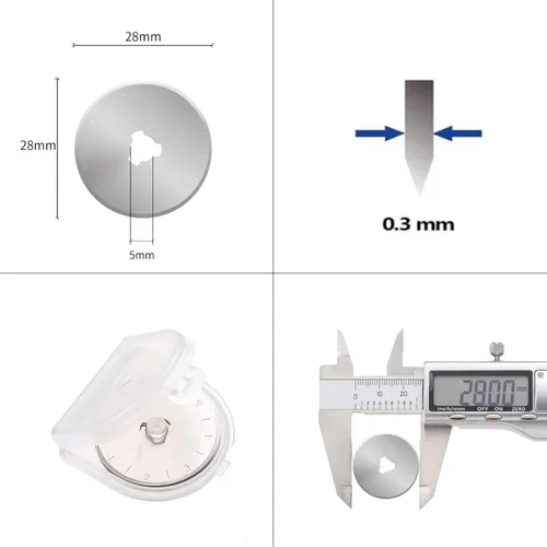 Miniatura 3 de Cuchillas de corte rotativas de 0.116 pulgadas, paquete de 10 cuchillas de repuesto, cortador más afilado para costura, acolchado, tela