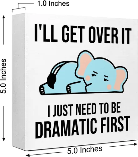 Miniatura 2 de LVQHI Divertido regalo de elefante para mujer, decoración de escritorio de oficina, I'll Get Over it I Just Need to be Dramatic First inspirador