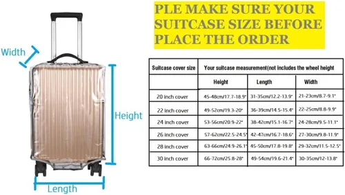 Miniatura 3 de Protector de funda de maleta de PVC transparente para maleta, protector de equipaje totalmente transparente, funda impermeable para maleta