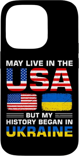 Miniatura 17 de Funda para iPhone 13 Pro Max con la bandera de Ucrania y la bandera de Estados Unidos con raíces ucranianas