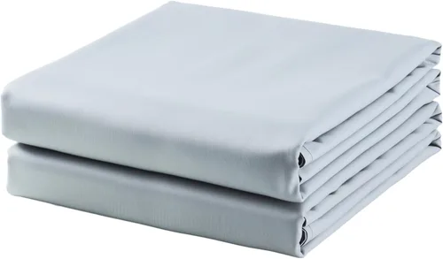 Miniatura 25 de Sábana plana de algodón tamaño Full solamente, 600 hilos 100% algodón egipcio sábana superior 1 pieza, sábanas planas frescas y transpirables Gris