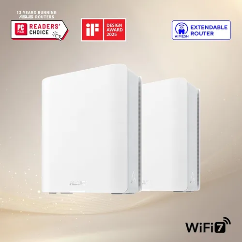 Miniatura 2 de ASUS ZenWiFi BT10 Tri-Band WiFi 7 Mesh, 18 Gbps, 3000 pies cuadrados (1 unidad), puertos duales 10G, seguridad y controles parentales incluidos