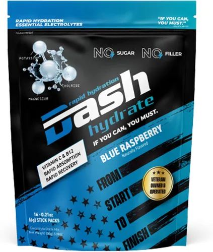 Miniatura 10 de Dash Hydrate Paquetes de mezcla de bebidas con electrolitos de hidratación rápida, absorción y recuperación rápida sin azúcar, activa la energía