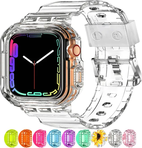 Miniatura 27 de XYF Compatible con correas cristalinas para Apple Watch de 1.929 in, 1.811 in, 1.772 in, 1.732 in, 1.654 in, 1.614 in, 1.575 in, 1.496 in, funda
