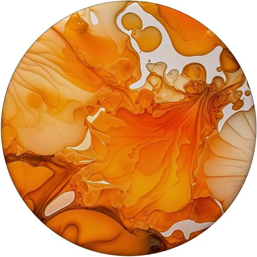 Miniatura 3 de Tinta Naranja Abstracto Ilustración Teléfono Popper Mármolado PopSockets Estándar PopGrip