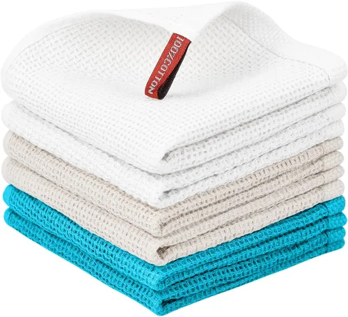 Miniatura 79 de Nialnant - Toalla de cocina 100% algodón, tejido gofre, suave, absorbente y de secado rápido, toallas para secar platos, trapos de limpieza - Multi
