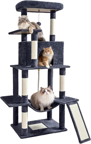 Miniatura 10 de Cat Craft Cat Tree - Torre para gatos de 63 pulgadas para gatos de interior, árbol de gato de varios niveles para gatos grandes, 20 libras + torre