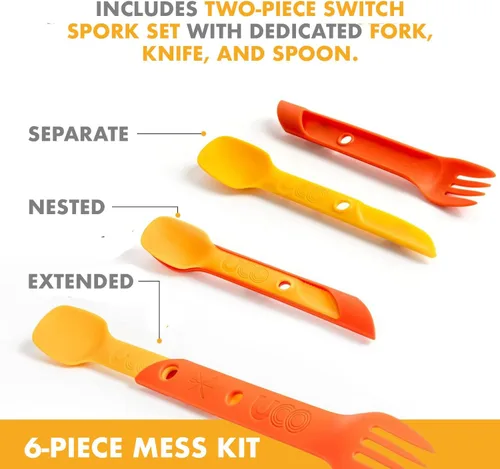 Miniatura 5 de UCO Kit de desorden de camping con cuenco, plato, taza plegable e interruptor de camping Spork Amanecer retro