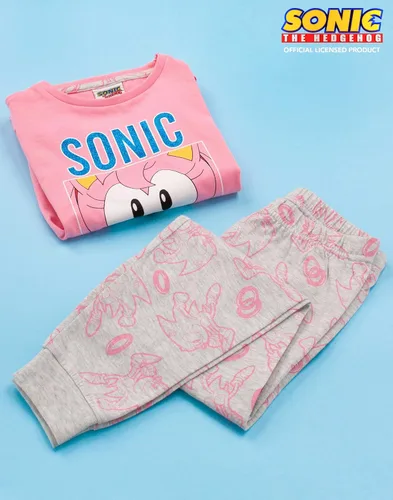 Miniatura 2 de Sonic The Hedgehog Pijama para niñas, color rosa y pijama largo, Rosado