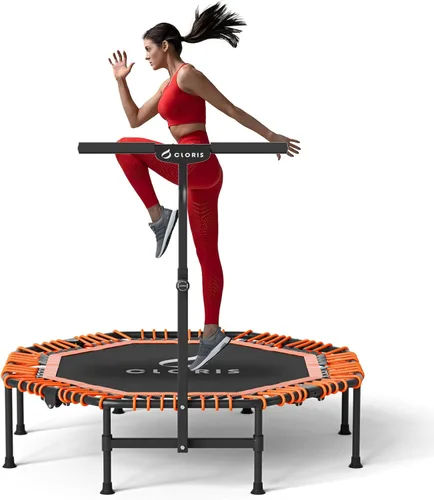 Miniatura 10 de CLORIS 38in/48in Folding Trampoline - Max Load 220lbs / 450lbs Trampoline Rebounder Trampoline with Adjustable Foam Handle, with safty Padded Cover