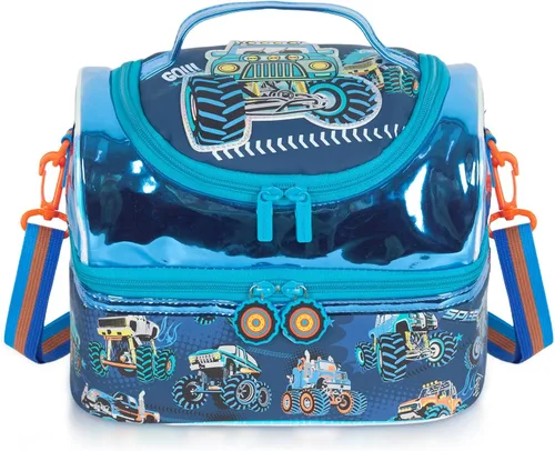 Miniatura 22 de Bolsa de almuerzo aislada de doble piso para niños, bolsa de comida grande para el regreso a la escuela, para niños, niñas, hombres y mujeres