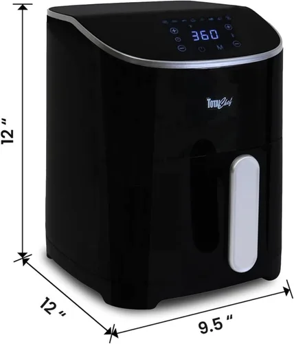 Miniatura 6 de Total Chef - Horno eléctrico freidora de aire de 5 cuartos de galón/4.8 L, controles digitales de pantalla táctil, 8 preajustes de cocción