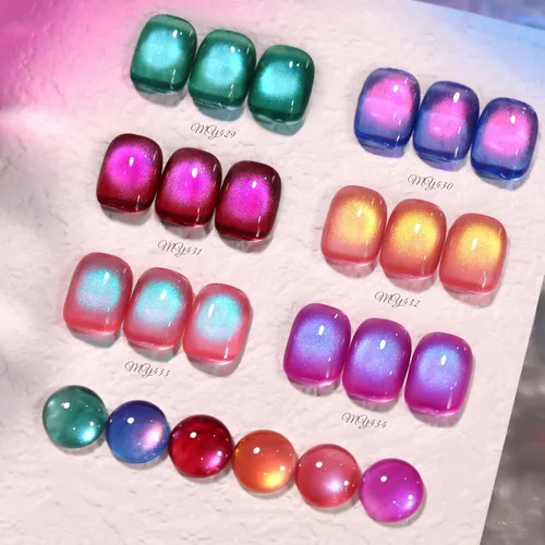 Miniatura 16 de Born Pretty - Esmalte de uñas en gel magnético Cat, set de esmalte de uñas de gel brillante retro magnético de 6 colores, kit de esmalte de uñas Oda