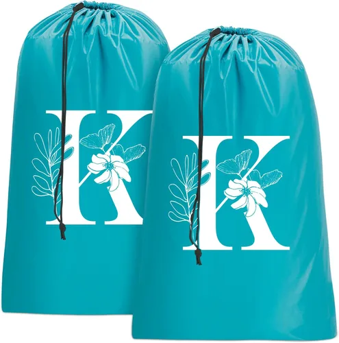 Miniatura 17 de Sylfairy Paquete de 2 bolsas de lavandería de viaje extra grandes, organizador de ropa sucia con cordón, bolsas de lavandería de viaje resistentes