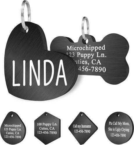 Miniatura 7 de Ultra Joys Etiquetas de identificación personalizadas de perros y gatos para mascotas, etiquetas de identificación personalizadas en la parte