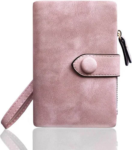 Miniatura 5 de AOXONEL Women's Small Bifold Leather wallet Rfid blocking Ladies Wristlet with Card holder id window Coin Purse