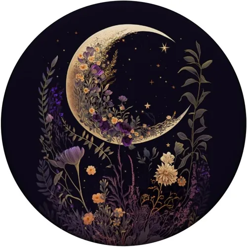 Miniatura 3 de Boho Moon Wildflower Floral PopGrip intercambiable con fondo morado oscuro