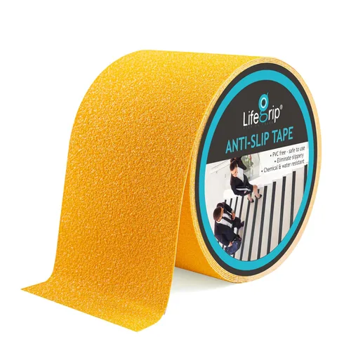 Miniatura 27 de Lifegrip - Cinta de tracción antideslizante, 4 pulgadas x 38 pies, mejor agarre, fricción, adhesivo abrasivo para escaleras, peldaños de pisada