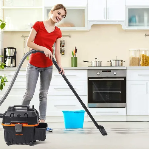 Miniatura 6 de WECLEAN Aspiradora comercial en seco y húmedo de 4 galones de 5.5 picos, aspiradora de tienda resistente con función de soplador, filtro HEPA