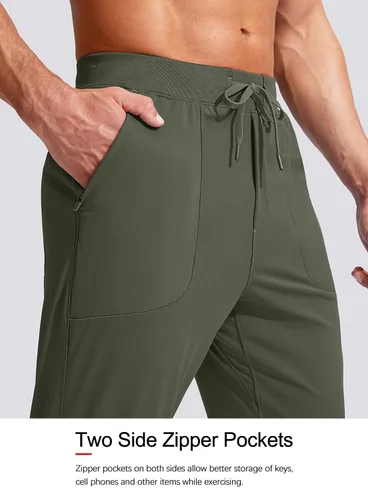 Miniatura 4 de Viodia Men's Joggers with Zipper Pockets Athletic Running Track Sweatpants for Men Workout Traning Gym Pants