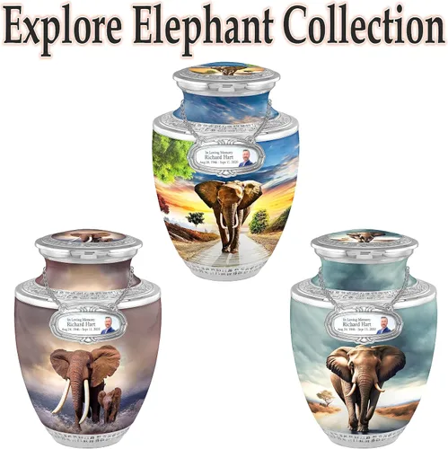 Miniatura 2 de Urnas de cremación personalizadas de dignidad de elefante para cenizas adultas, hombres y mujeres, urnas funerarias de 200 libras para cenizas