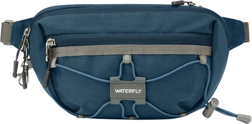 Miniatura 9 de WATERFLY Riñonera ligera y pequeña: Bolso de 1.5L, mini, delgado, cruzado, de cintura, con bloqueo RFID, antirrobo y resistente al agua para Negro