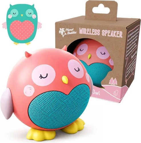 Planet Buddies Altavoz Bluetooth para niños y niñas con micrófono, mini altavoz Bluetooth portátil inalámbrico, batería de 60 días, para el hogar,