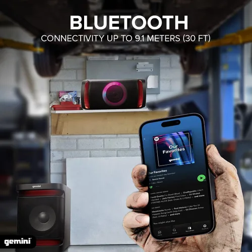 Miniatura 6 de Gemini Sistema estéreo Bluetooth para el hogar – Subwoofers duales de 150 W RMS de 12 pulgadas, radio FM, luces LED, USB, AUX, entrada óptica