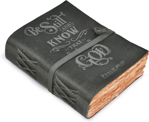 Miniatura 9 de LEATHER VILLAGE Diario de cuero vintage con Salmo 46:10, versículo de la Biblia en relieve, diario de oración cristiana para mujeres y hombres, 200