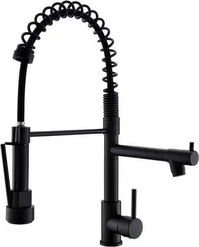 Miniatura 7 de AIMADI - Grifo de cocina con rociador desplegable, grifo de cocina comercial de arco alto, de una sola manija, de acero inoxidable con níquel Níquel