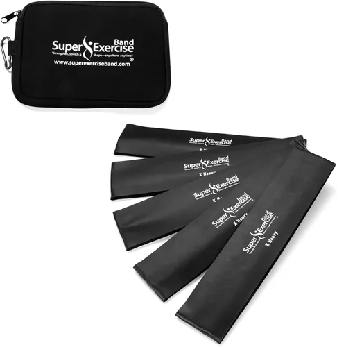 Miniatura 12 de Mini bandas de bucle extra largas sin látex de 14 x 3 pulgadas de EE. UU. en 3, 5, 10 paquetes de 10 unidades. 10 fortalezas para entrenamiento