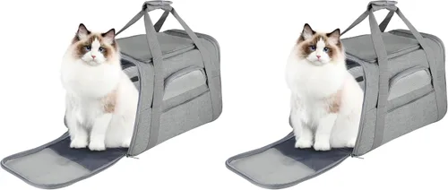 Miniatura 8 de FluffyDream Transportador de viaje para mascotas, bolsa portátil de lados suaves para gatos, perros pequeños, gatitos o cachorros de 17 libras