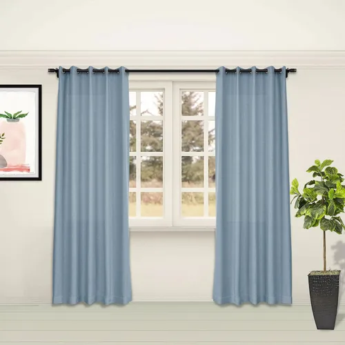 Miniatura 17 de Frelement Cortinas opacas de lino natural, paneles de cortinas con ojales para sala de estar, cortinas con aislamiento térmico, 52 pulgadas de ancho