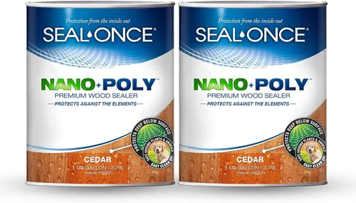 Miniatura 10 de Sellador Seal-Once Nano+Poly de madera penetrante con poliuretano, sellador impermeable de alta calidad, 1 galón, cedro bronce Sellador
