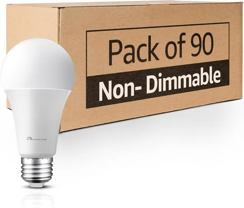 Miniatura 11 de MASTERY MART Paquete de 6 bombillas LED A19 equivalentes a 60 W, 9 W no regulables, sin parpadeo, 800 LM, luz blanca brillante 5000 K, base E26