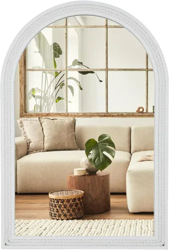 Miniatura 10 de Espejo decorativo pequeño de 11.4 pulgadas, espejo colgante redondo para pared, espejo de cuerda náutica para baño, oficina, sala de estar, todas