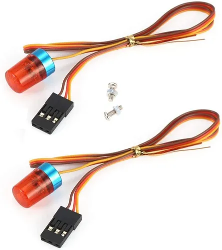 Miniatura 21 de Paquete de 2 luces LED circulares ultra brillantes de policía, lámpara estroboscópica giratoria y alarmante, 5 modos, compatible con 1/8 1/10 1/14
